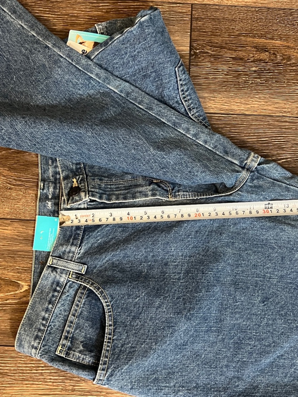 NWT Lee Relaxed Fit Straight Leg Blue Jeans Womens Size 16W Petite - Picture 13 of 14